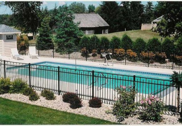 Berlin New Jersey Black Aluminum Pool Fence Installation