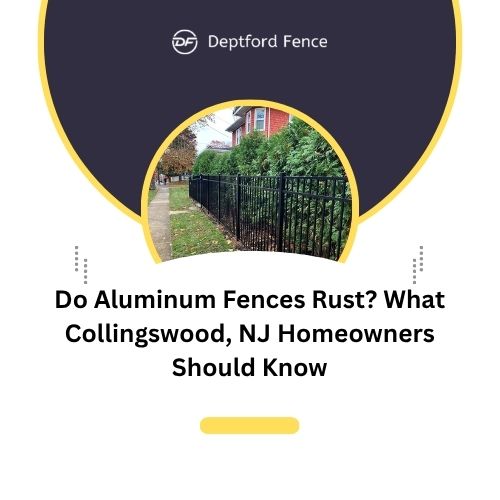 Blog 3 Aluminum fence installed in a Collingswood NJ backyard showing rust resistant design